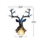 Vintage-Inspired Resin Deer Head Wall Sconce Lamp with Single Light