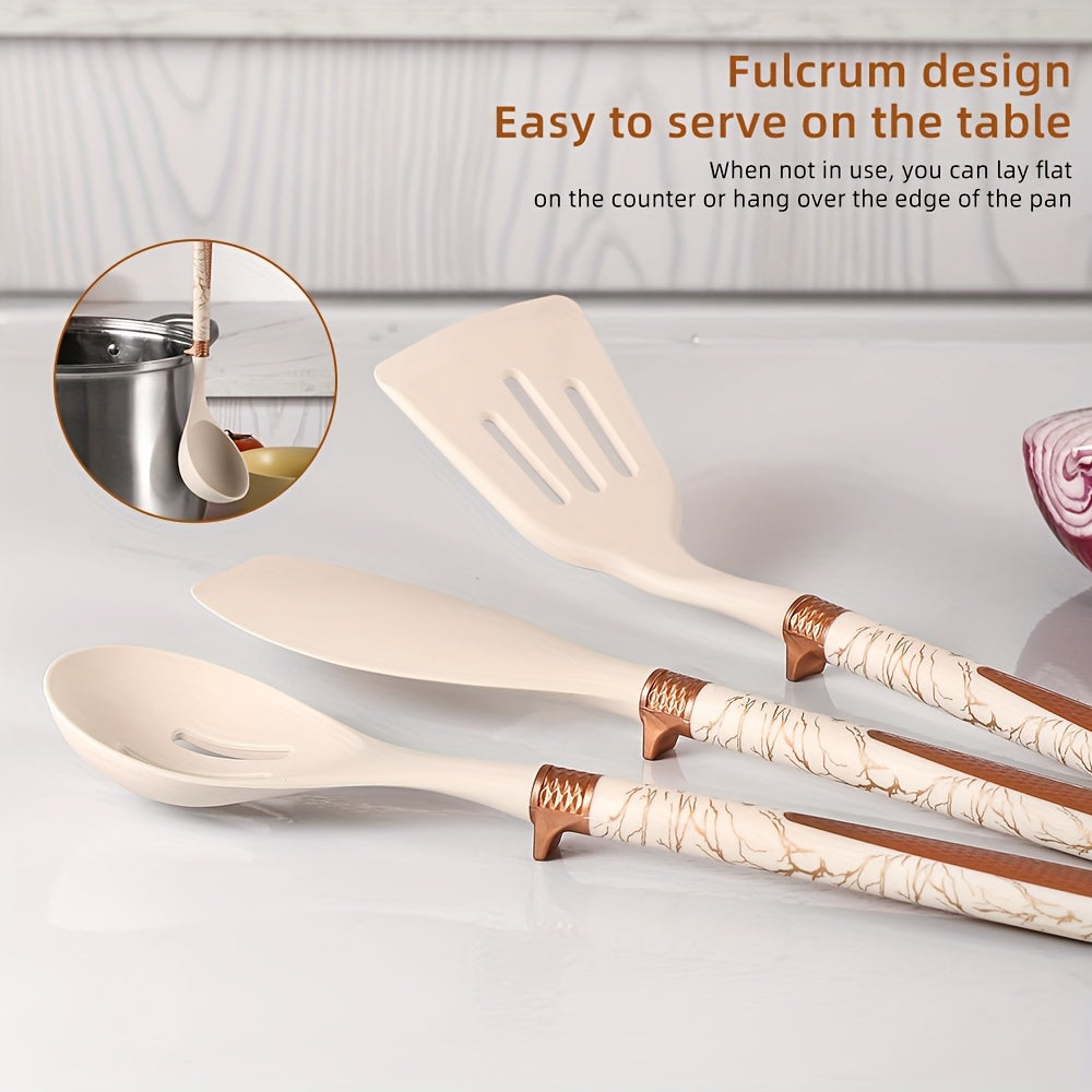 Velmoron - Silicone Kitchen Utensil Set With Wooden Handles