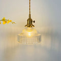 Koda Vintage Hanglamp | Geribbeld Glas met Luxe Koperen Fitting