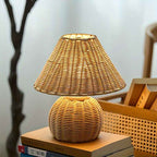 Bela Desk Lamp | Handwoven Bamboo, USB-Powered Ambient Light