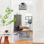 Bela Crystal Semi Flush Mount Ceiling Light | Elegant Metal Frame