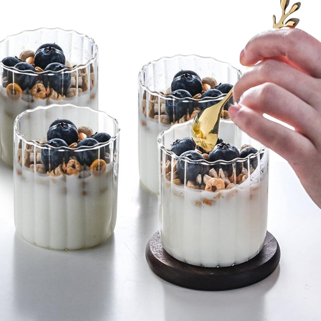 Bello Vertical Chic Glasses Set | Borosilicate, 180ml Capacity