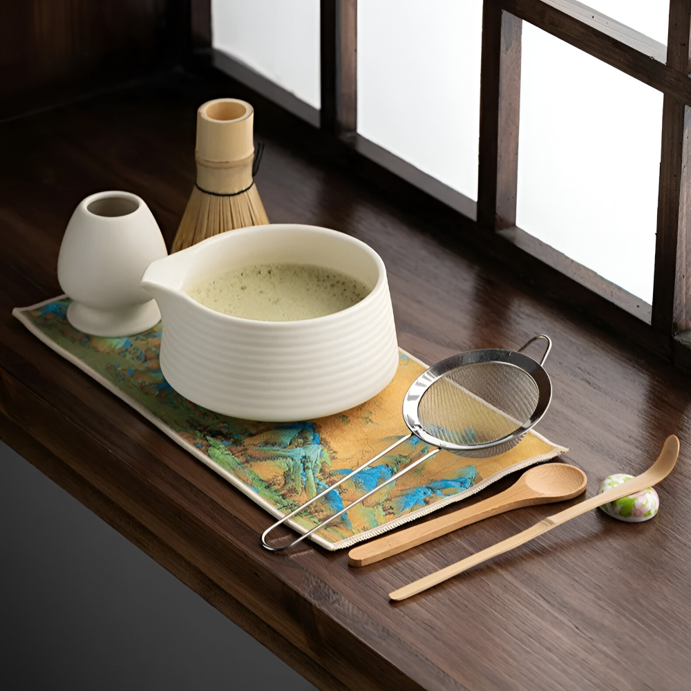 Noriyama – 8-Piece Matcha Set of Pottery and Bamboo with Bowl and Accessories