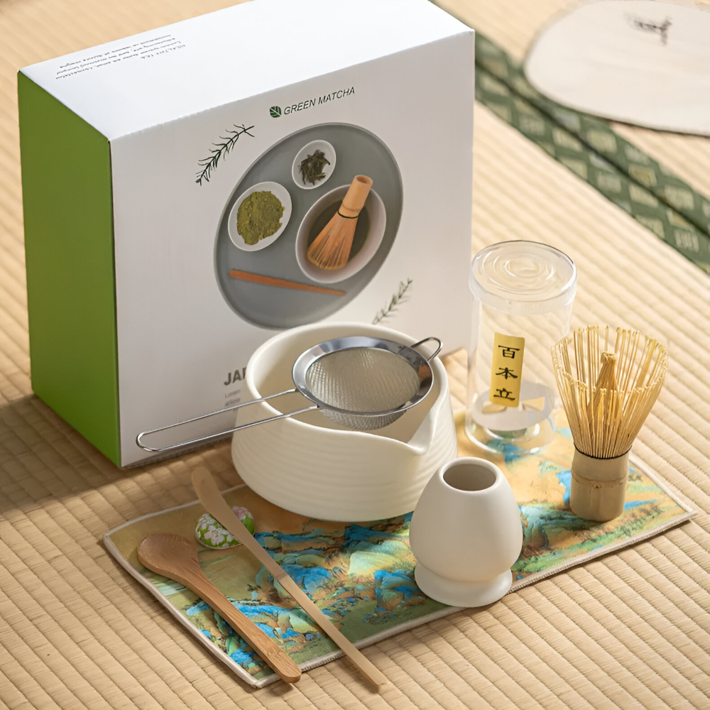 Noriyama – 8-Piece Matcha Set of Pottery and Bamboo with Bowl and Accessories