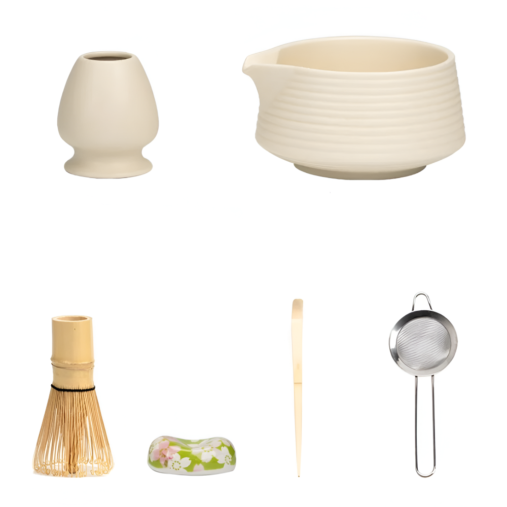 Noriyama – 8-Piece Matcha Set of Pottery and Bamboo with Bowl and Accessories