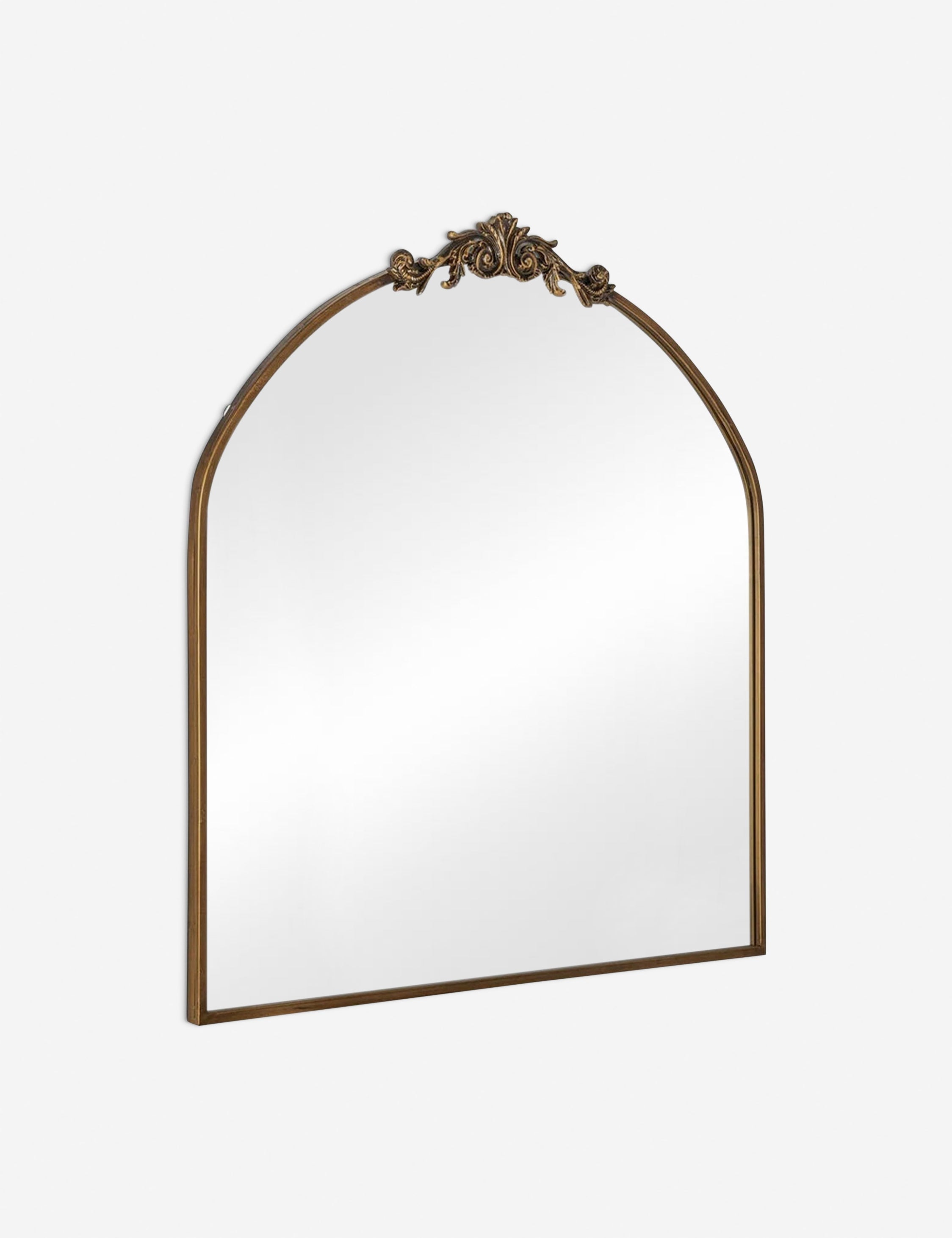 Tulca Curved Wall Mirror | Vintage Scroll Metal Frame