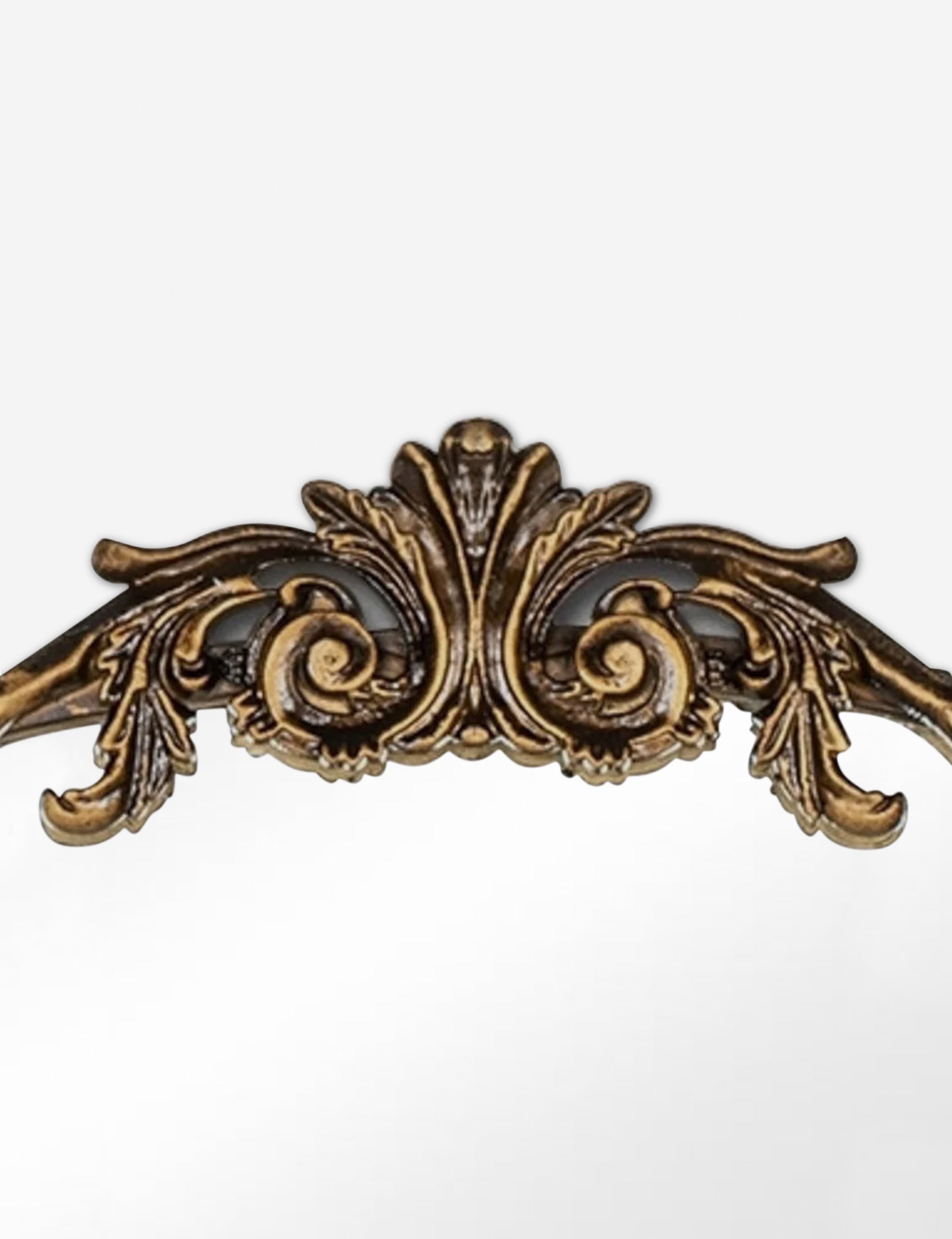 Tulca Curved Wall Mirror | Vintage Scroll Metal Frame