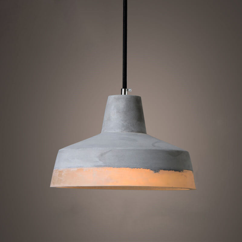 Industrial Minimalist Grey Cement Pendant Light - 1-Bulb Design