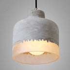 Industrial Minimalist Grey Cement Pendant Light - 1-Bulb Design