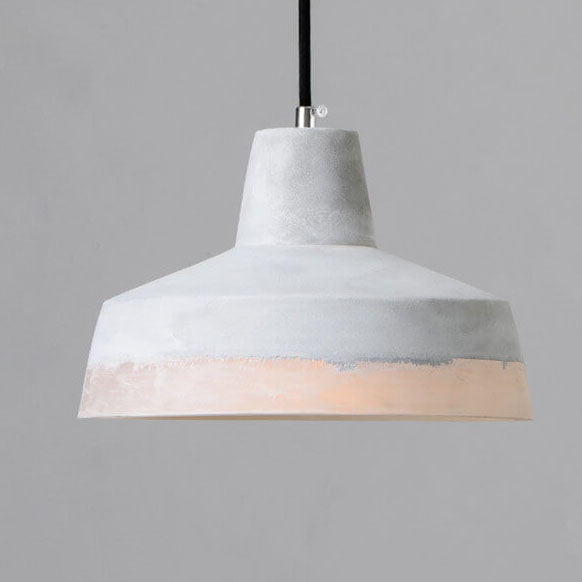 Industrial Minimalist Grey Cement Pendant Light - 1-Bulb Design