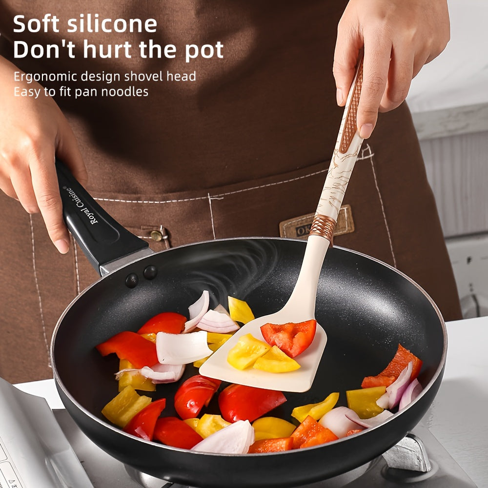 Velmoron - Silicone Kitchen Utensil Set With Wooden Handles