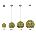 Contemporary 3D Colorful Fireworks Glass Dome Pendant Light with Single Bulb