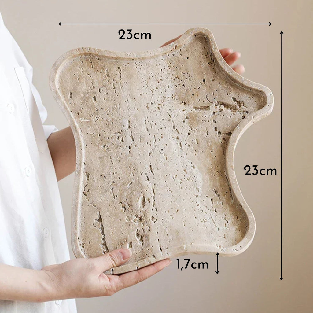 Bela Irregular Stone Tray | Handcrafted Natural Ochre Design