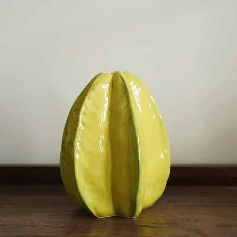 Bela Ceramic Vase | Unique Starfruit Design, Handcrafted