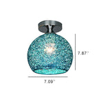 Contemporary Colorful 1-Light Dome Semi-Flush Ceiling Fixture