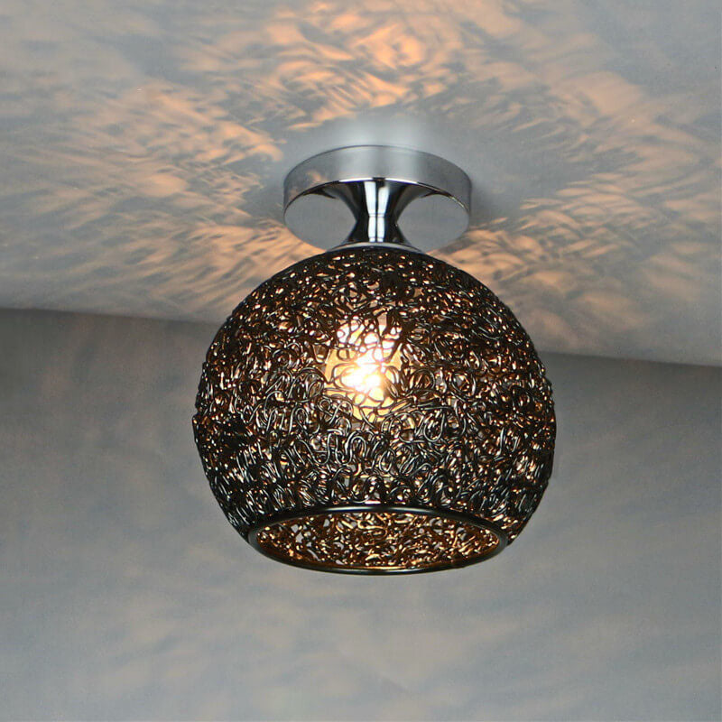Contemporary Colorful 1-Light Dome Semi-Flush Ceiling Fixture