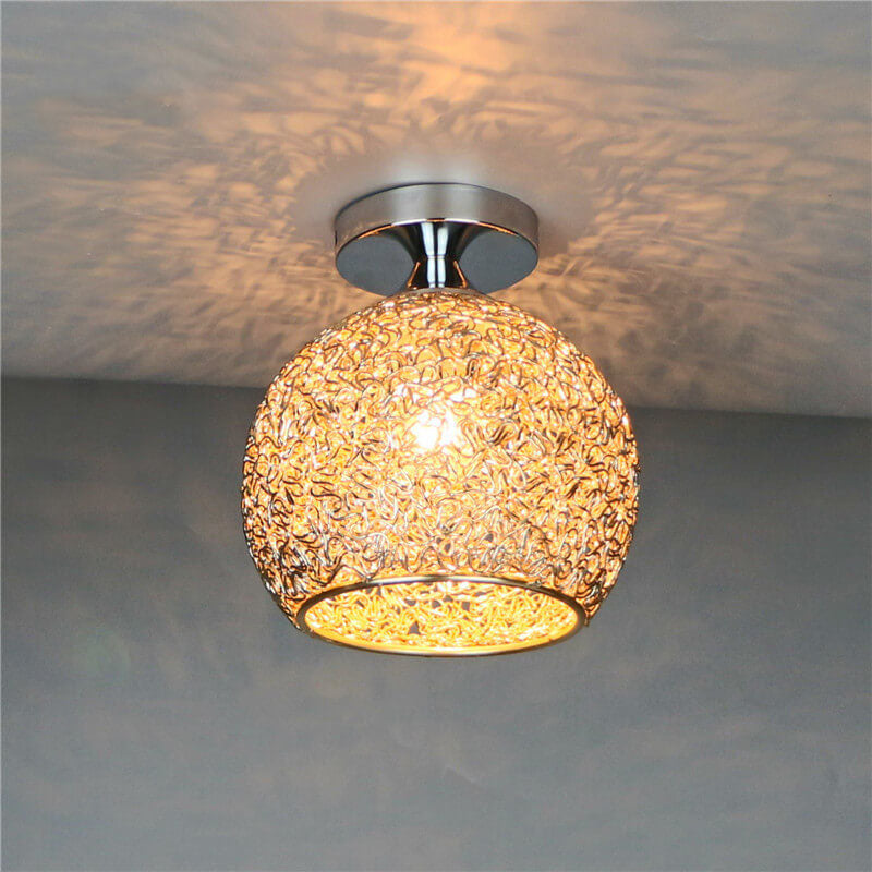 Contemporary Colorful 1-Light Dome Semi-Flush Ceiling Fixture