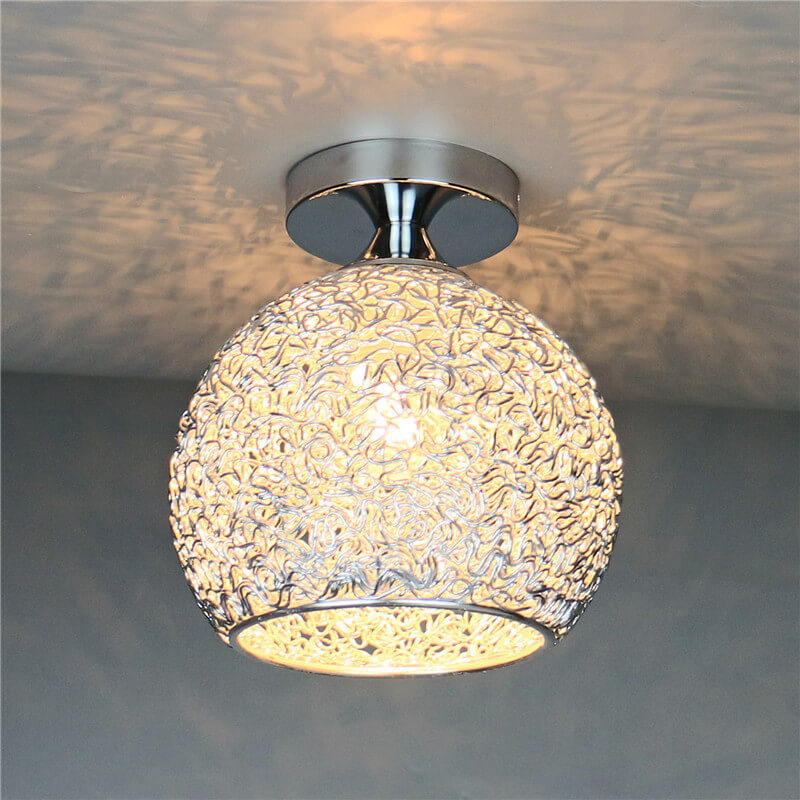 Contemporary Colorful 1-Light Dome Semi-Flush Ceiling Fixture