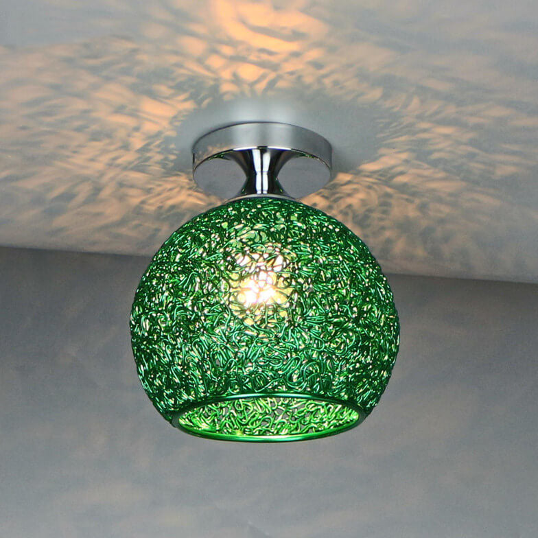 Modern Textured Dome Semi-Flush Ceiling Light | LED 1-Light