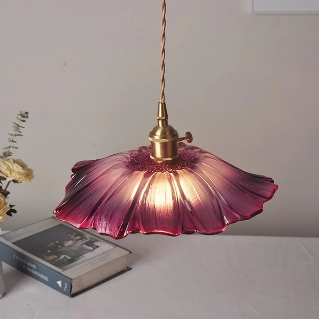 Bela Glass Pendant Light | Flower Shape, Adjustable Length 150 cm