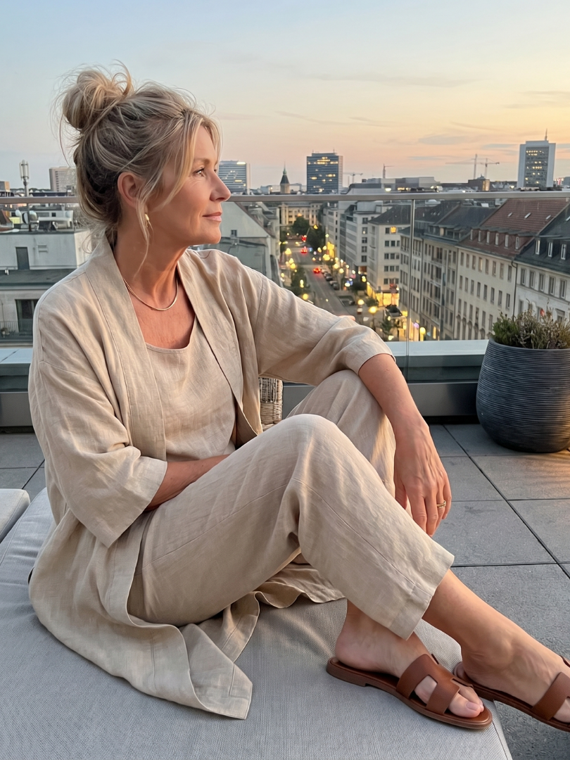 Effortless Three-Piece Pants Set for Women Dusty Wide Leg