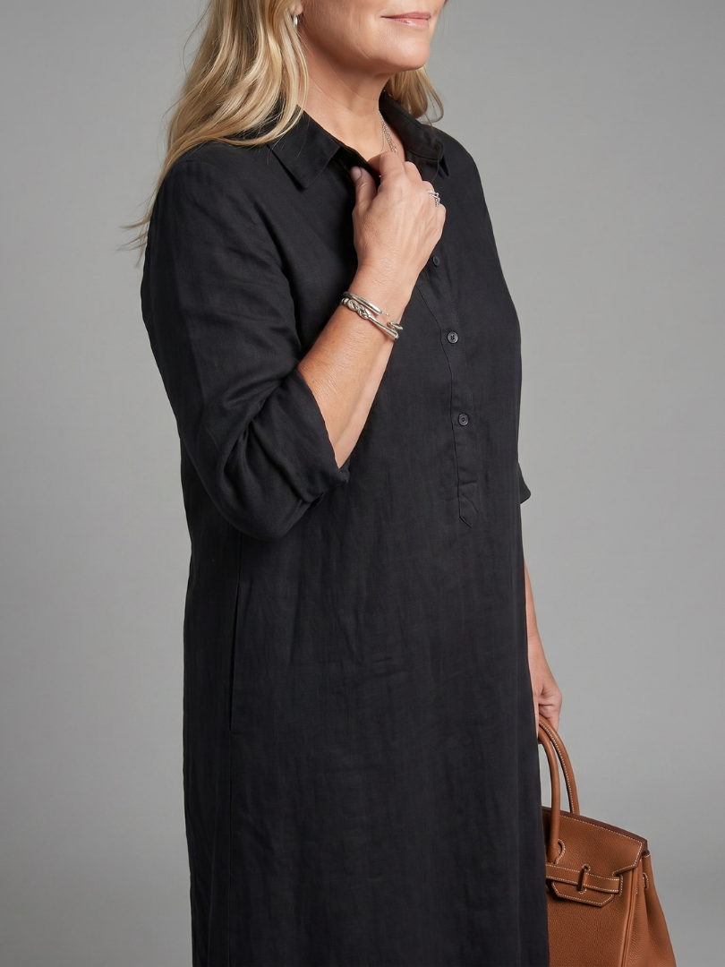 Effortless Shirt Maxi Dress for Women Long Sleeve