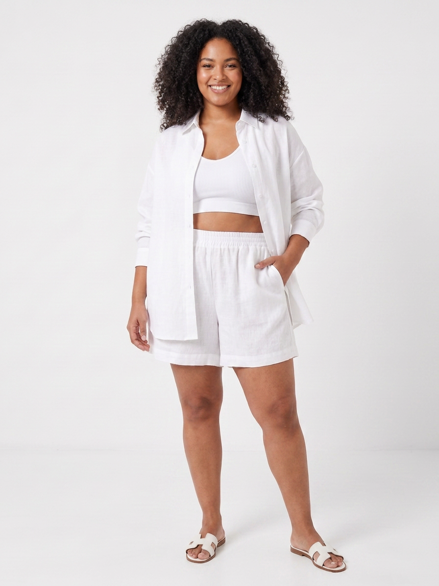Effortless Two-Piece Set for Women Camisole Shorts Layered