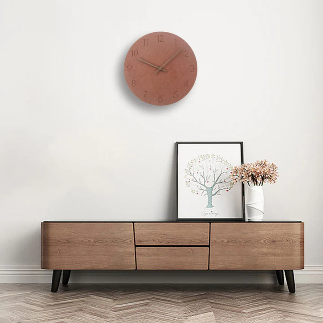 Nora Wall Clock | Silent Quartz Movement, Natural Wood Design