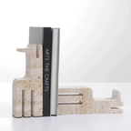 Bela Ethnic Sculpture Bookends | Travertine Marble, Abstract Design