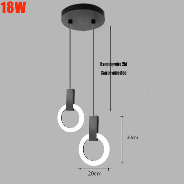 NordCirca: Minimalist LED Pendant Lamp with Acrylic Ring – for Modern Living & Entrance Areas