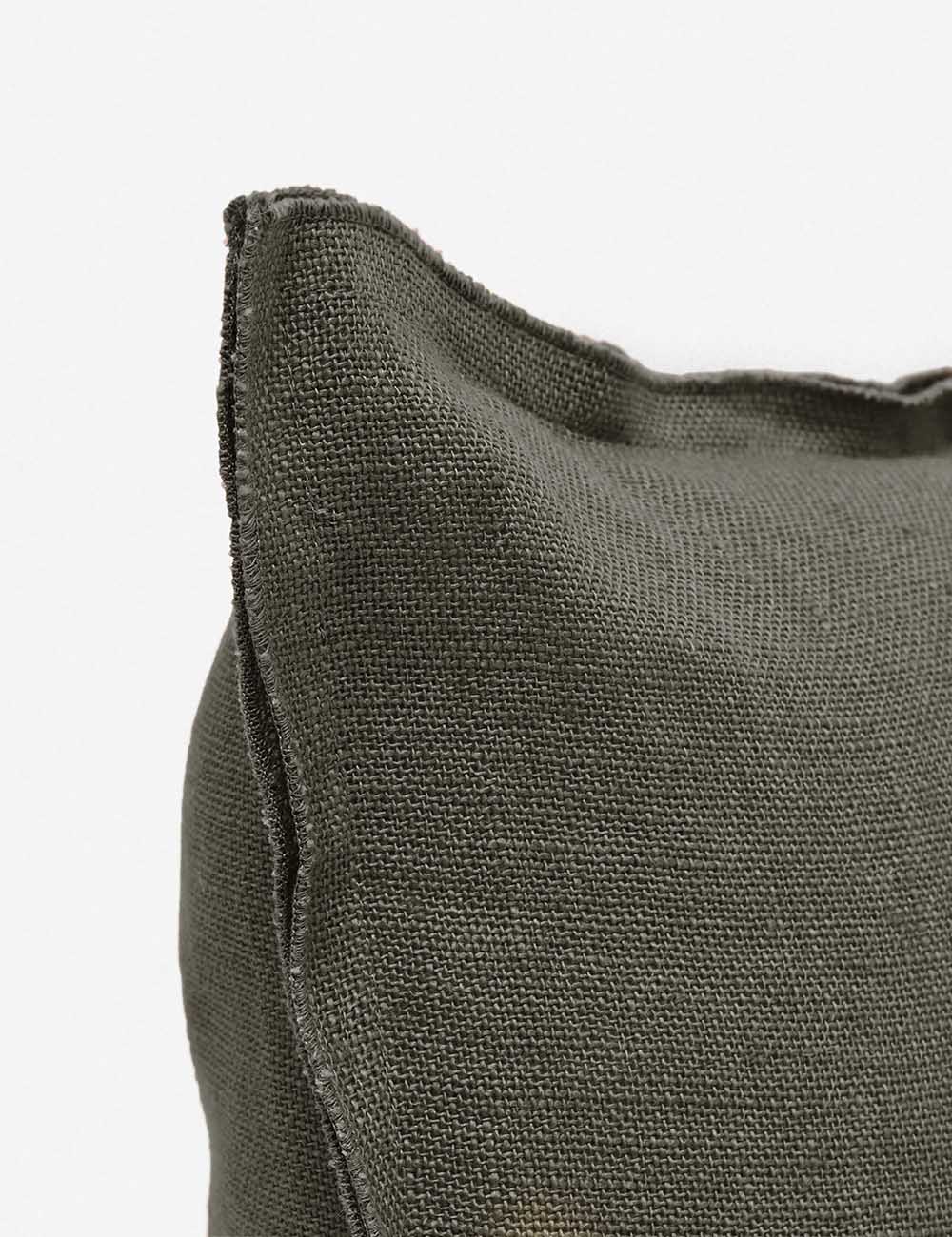 Luna Linen Lumbar Pillow | Superior Long Fiber Flax, Tonal Stitch Detail