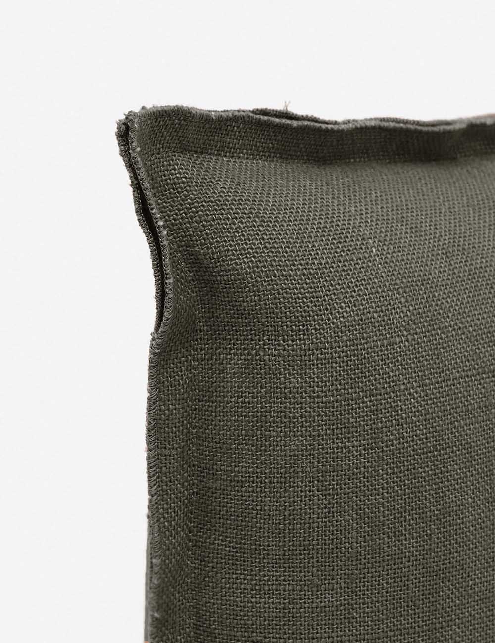 Luna Linen Lumbar Pillow | Superior Long Fiber Flax, Tonal Stitch Detail