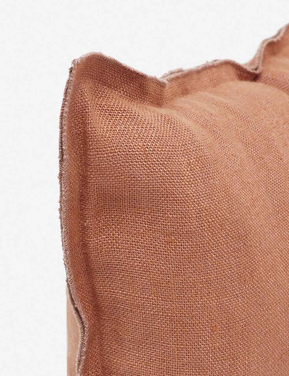 Luna Linen Lumbar Pillow | Superior Long Fiber Flax, Tonal Stitch Detail
