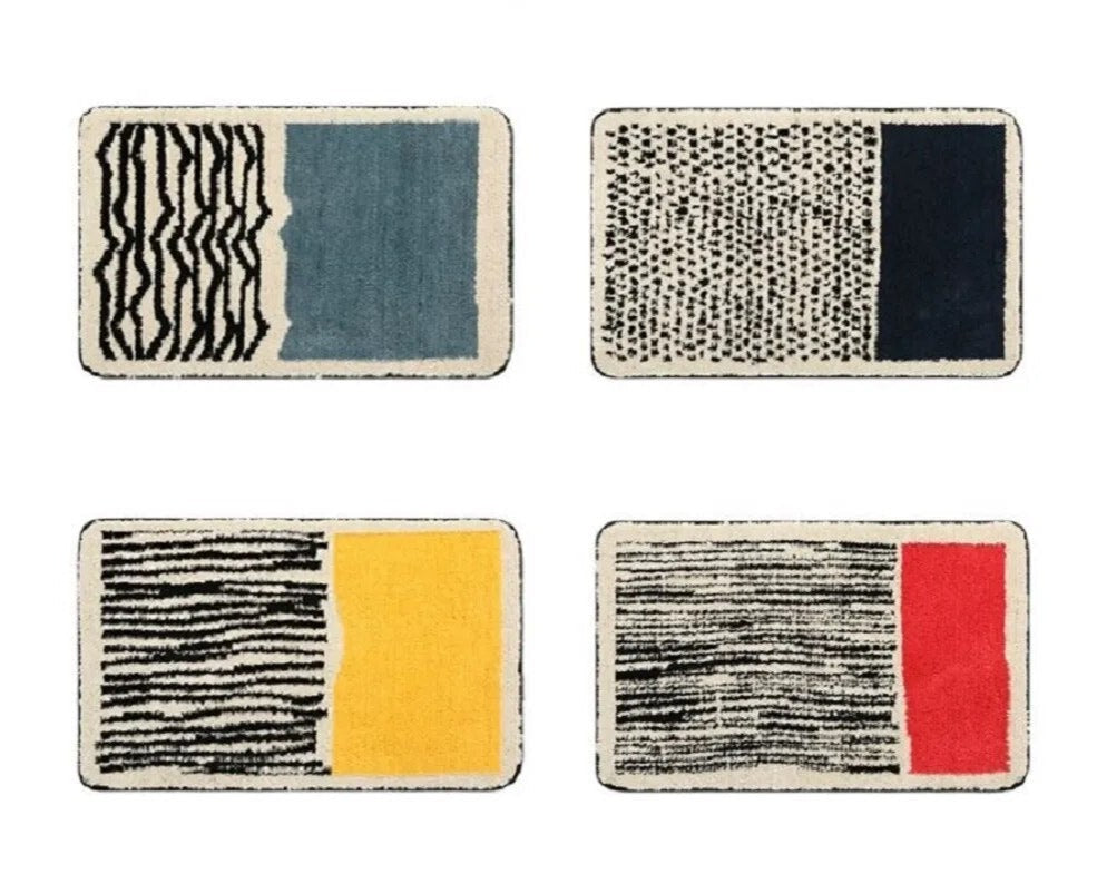 NordicFlow – Luxurious Handmade Bath Mat with Abstract Pattern for Elegant Bathrooms
