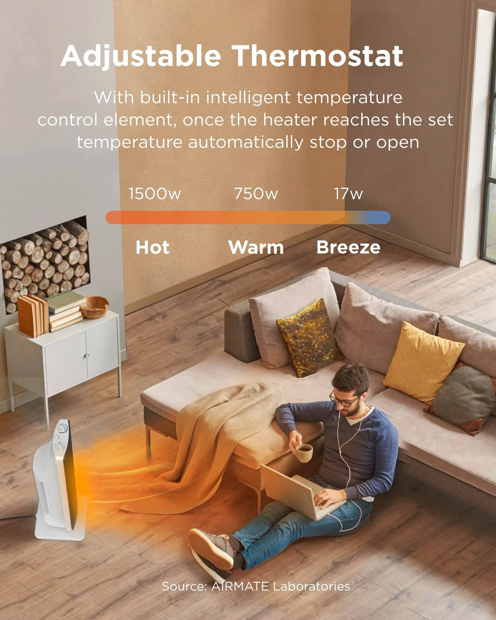 Freynthe - Electric Ceramic Heater with Thermostat and Oscillation