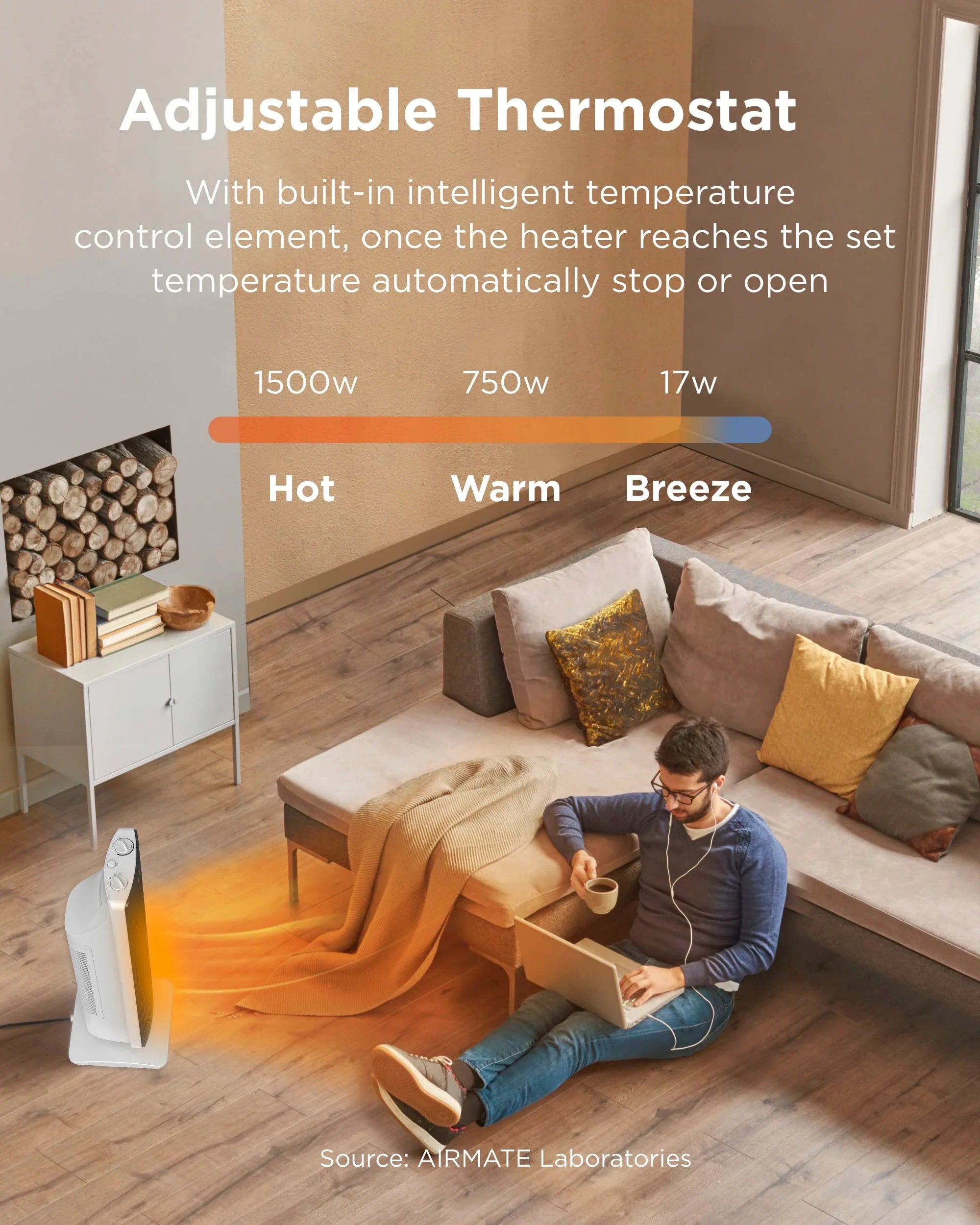 Freynthe - Electric Ceramic Heater with Thermostat and Oscillation