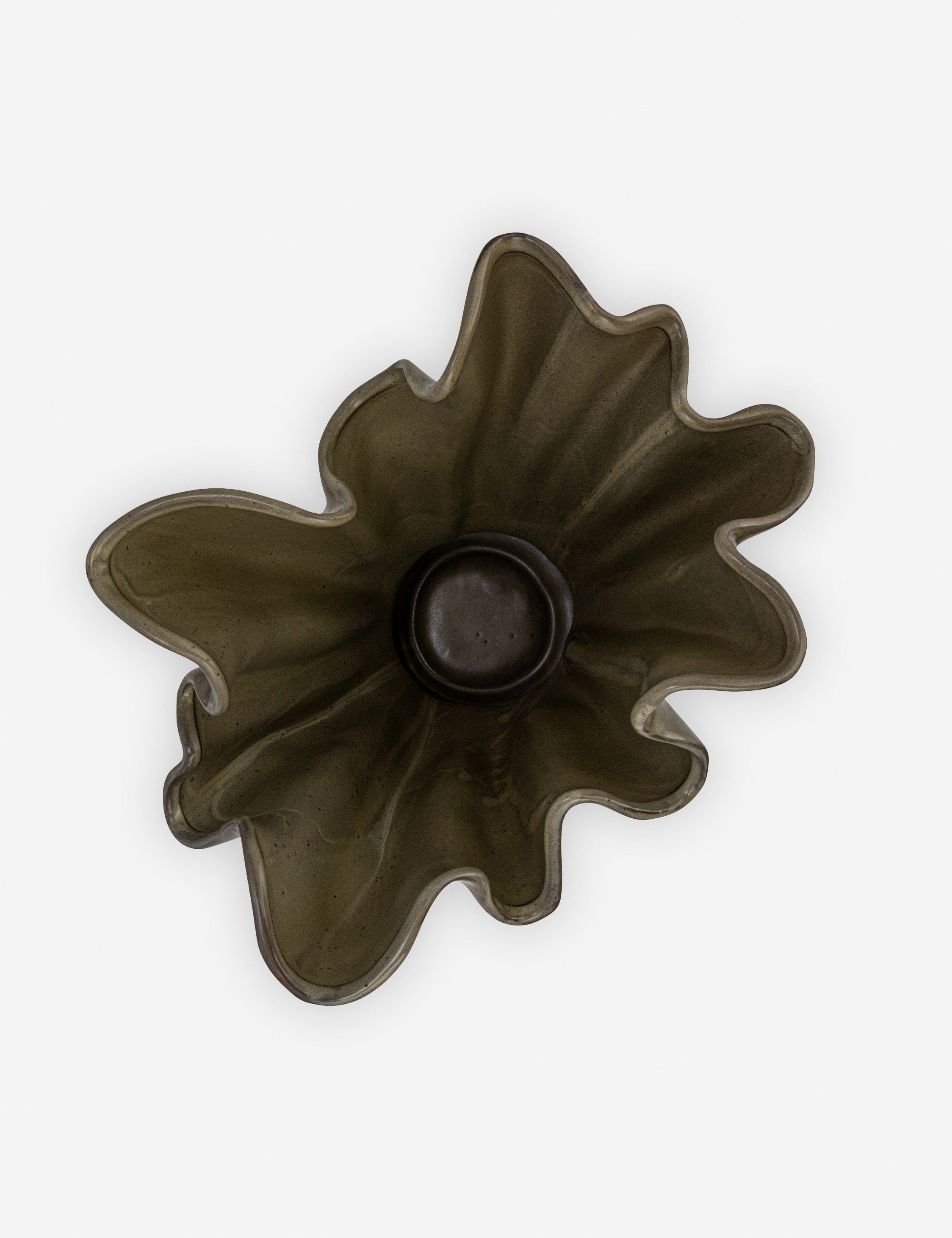 Dara Ruffled Vase | Stoneware, Reactive Glaze Finish