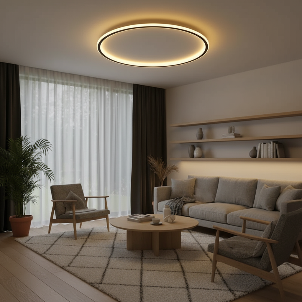Scandinavian LED Round Ceiling Lamp | 1-Light