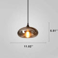 Contemporary Smoke Gray Glass LED Pendant Light with Single Bulb