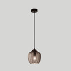 Nordic Wavy Glass 1-Light Barrel Pendant with Textured Finish