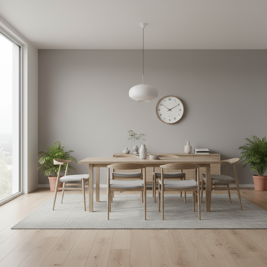 Nori Wall Clock | Silent Quartz, Natural Wood Frame