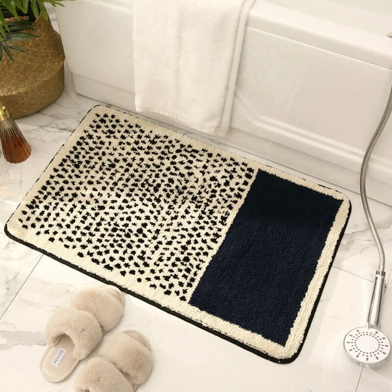 NordicFlow – Luxurious Handmade Bath Mat with Abstract Pattern for Elegant Bathrooms