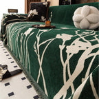 EveningBranch: Sofa Cover in Chenille Design with Delicate Vine Pattern & Cozy Comfort – for Sofa & Living Room