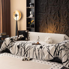 EveningBranch: Sofa Cover in Chenille Design with Delicate Vine Pattern & Cozy Comfort – for Sofa & Living Room
