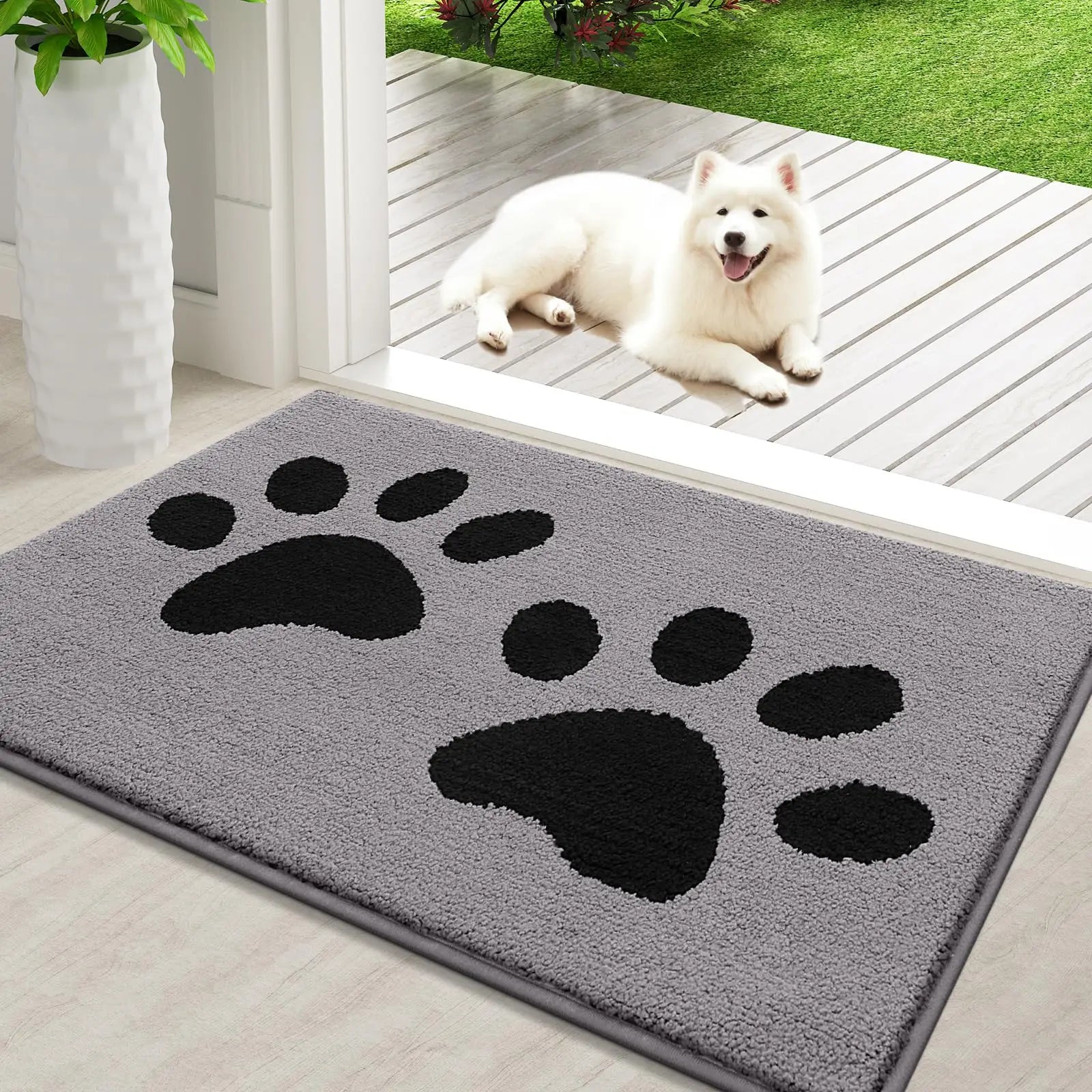 Dog Mat Absorbent Chenille Microfibre Non Slip Rubber Backing
