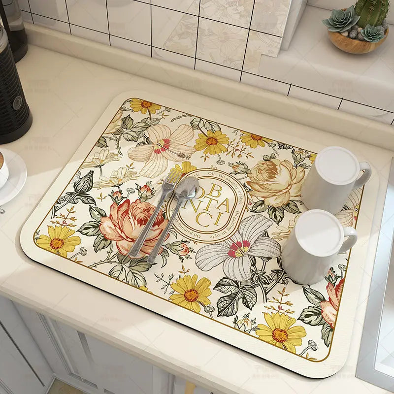 Absorbent Kitchen Mat, Non-slip Backing, Quick Drying