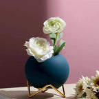 Cleo Ceramic Plant Pot | Modern Design with Steel Stand