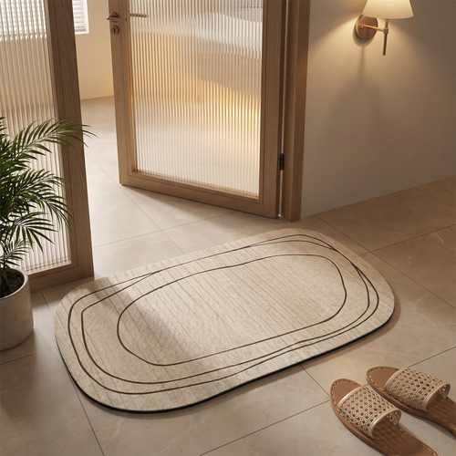 Bath Mat Diatom Mud Non Slip Backing Abstract Pattern