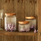 Bela Glass Storage Jar | Acacia Wood Lid, 3 Sizes Available