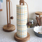 Paper Roll Holder Freestanding Natural Finish with Anti Slip Base